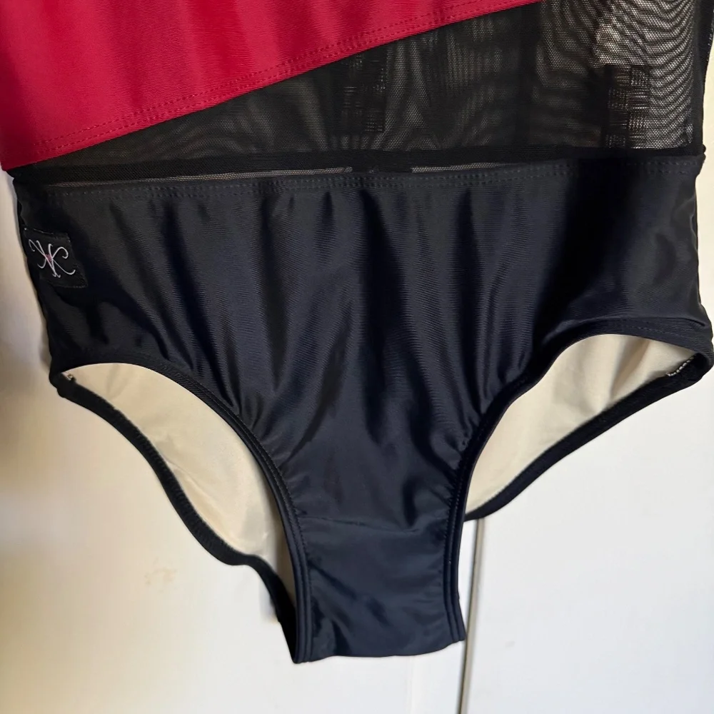 NWT Kandi Kouture Leotard Size Teen TS 3/5‎ Black Red
